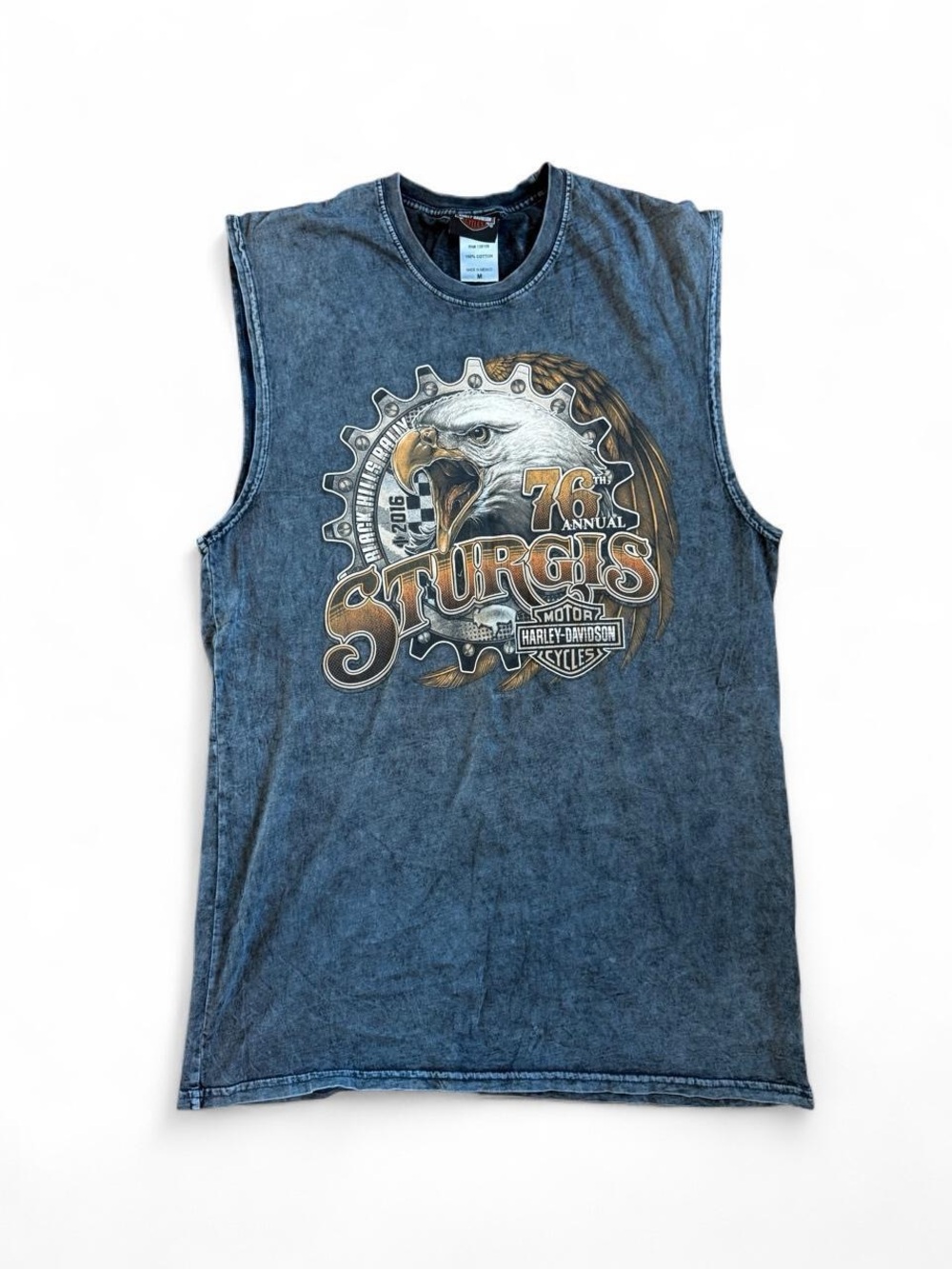 Harley-Davidson 2016 Sturgis 76th Rally Acid Wash Muscle Tee Size M